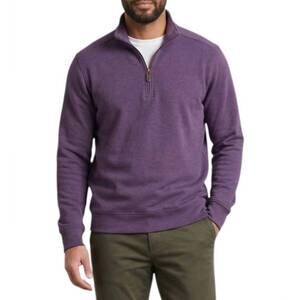 NEW BATTON chandler performance quarter zip pullover sweater in purple